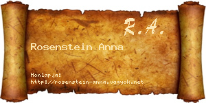 Rosenstein Anna névjegykártya
